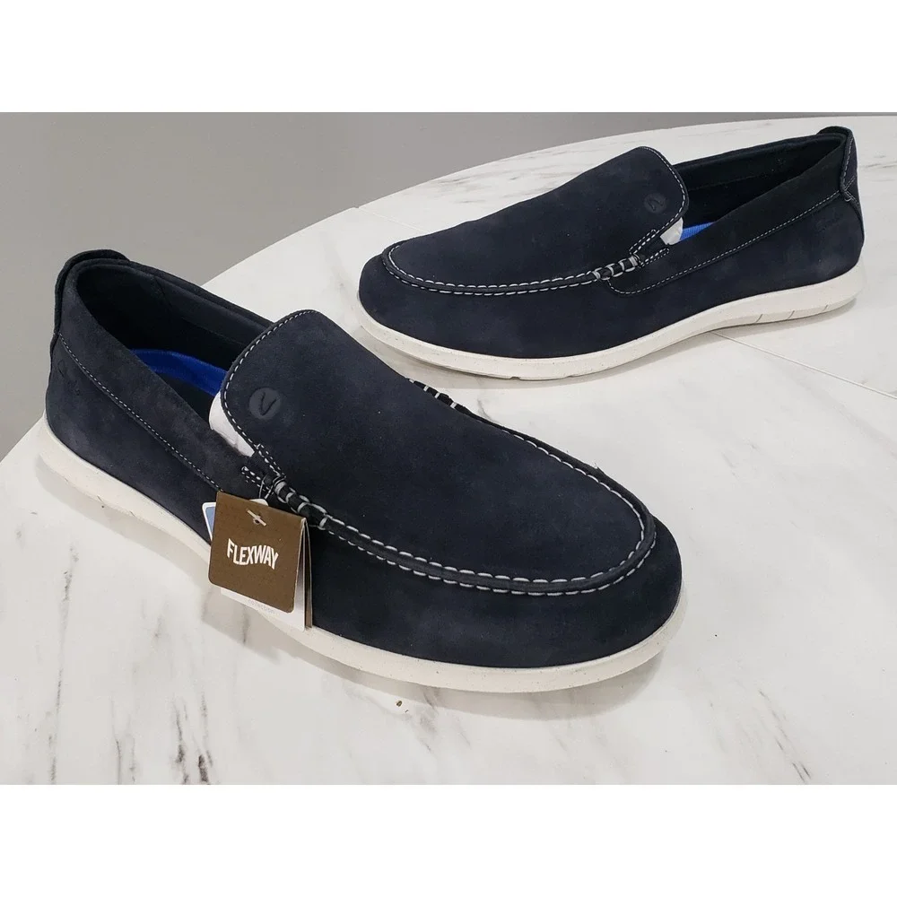 NEW NO BOX - Size 11.5 WIDE CLARKS Men's Flexway Step Light Navy Suede 26176955‎